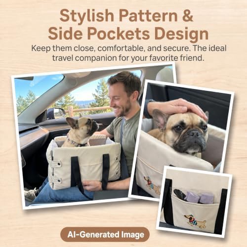 RYNVALE Center Console Dog Car Seat, Dog Armrest Booster for Small Dogs - Image 6