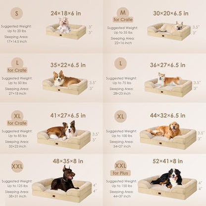 EHEYCIGA Orthopedic Extra Large Dog Bed, Waterproof Washable XL Pet Bed 44" - Image 2
