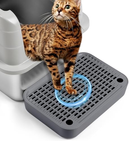 Cat Litter Box Step with Filter Function, Non-Slip Cat Step, Dark Grey by Bartuke