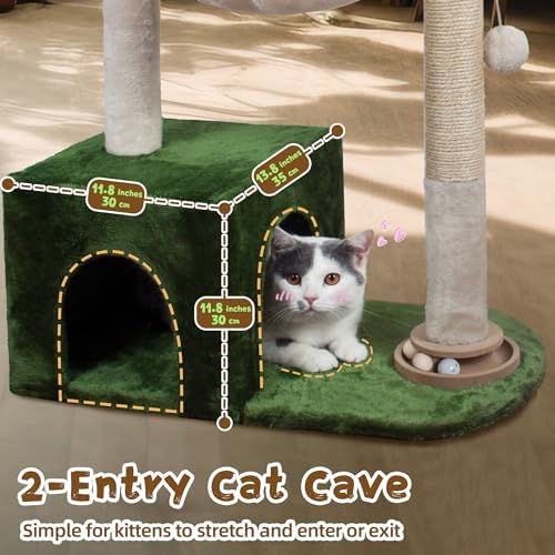 Fantasreen Cat Tree 38'' Tower with Large Hammock, Track Balls for Indoor Cats - Image 4