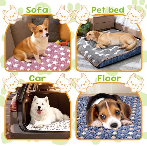 6 Pcs Dog Blanket Super Soft Pet Puppy Blankets Calming Dog Blankets for Small, Medium Large Dogs Warm Sleep Mat Washable Dog Blanket for Puppy Cat (36"×24") - Image 7