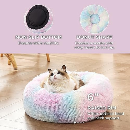 Bedsure Calming Cat Beds Donut Round Washable Kitten Bed,20 inches - Image 3