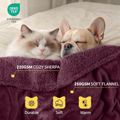 Luciphia Waterproof Blanket for Large Dog, Reversible Sherpa Couch Cover - Image 3