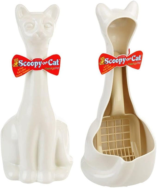 New Age Pet Scoopy Cat Litter Holder w/Scoop,White (IND003W)