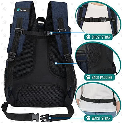 PetAmi Dog Backpack Carrier, Airline Approved 4-Way Entry Cat Bag, Blue - Image 5