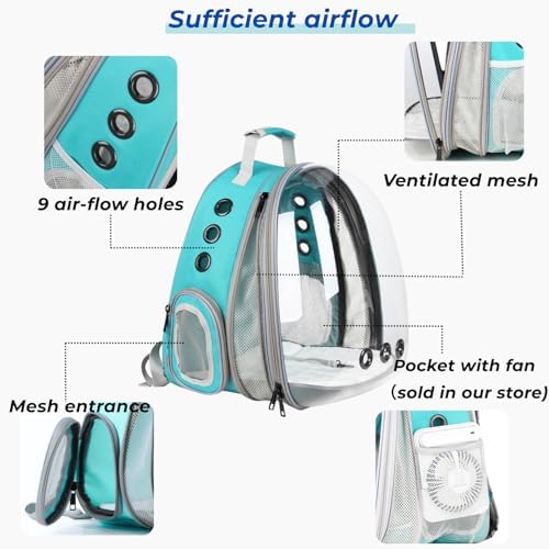 Lollimeow Cat Carrier Backpack, Expandable Bubble Pet Carrier for Cats and Small Dogs, Airline Approved Travel Backpack for Hiking, Walking & Outdoor Adventures - Supports up to 16 lbs - Image 2