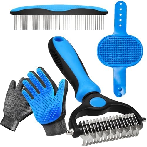 NVNAN 5-Piece Pet Grooming Kit with Deshedding Rake for dogs and cats by NVNAN