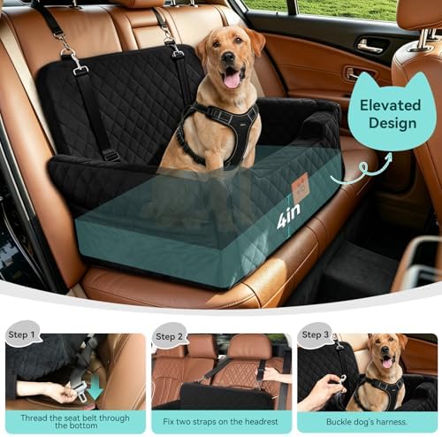 Dog Car Seat for Large/Medium Dogs Uuder 55 lbs, Memory Foam Car Dog Bed - Image 5