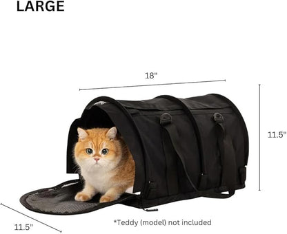 SturdiBag Pro 3.0 Pet Travel Carrier for Cats and Dogs – Soft-Sided with Safety Clips and Seatbelt Straps for Airplane or Car Travel | Large, Earthy Tan