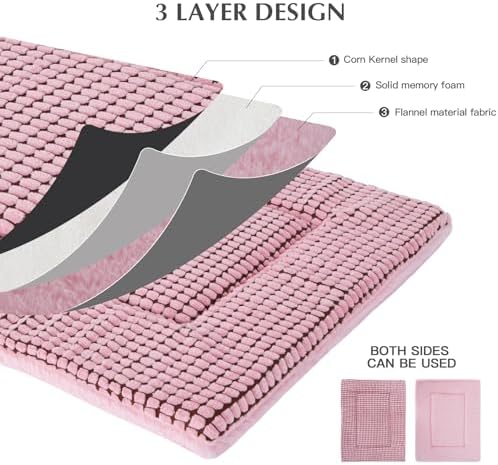 BVAGSS Reversible Dog Crate Pad, Memory Foam Pet Bed Mat, Soft Warm Machine Washable Sleeping Kennel Mattress for Small Medium Dogs XH079 (36''x23''x1.6'',Pink) - Image 3