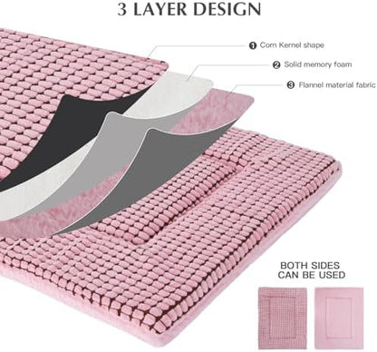 BVAGSS Reversible Dog Crate Pad, Memory Foam Pet Bed Mat, Soft Warm Machine Washable Sleeping Kennel Mattress for Small Medium Dogs XH079 (36''x23''x1.6'',Pink) - Image 3