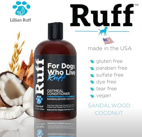 Ruff by Lillian Ruff Sandalwood Coconut Oatmeal Conditioner for Dogs – Moisturizes & Soothes Dry Itchy Skin, Promotes Healthy Coat, Gluten-Free, Tear-Free, Sulfate-Free, Paraben-Free, Made in USA - Image 5