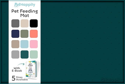 Dog Food Mat - 24x15 Raised Edges Dogs Mat for Food and Water Prevent Spill, Waterproof Cat Food Mats Protect Floors, Easy Clean Dog Bowl Mats for Food and Water, Silicone Pet Feeding Placemats