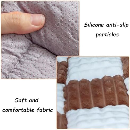Dog Bed for Car, Backseat Pet Bed Mat, Dog Seat Cover for Car Back Seat, Non-Slip Travel Pet Mat, Fit for Backseat Extenders and Seat Covers (Brown&White, 24.8x54inch) - Image 3