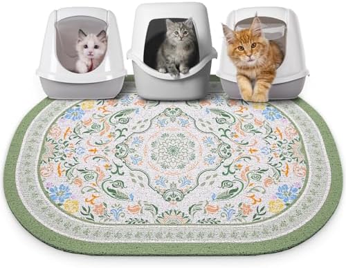 Bienbee Cat Litter Mat, 40" x 30" Dense Trapping Mesh for Litter Boxes by Bienbee