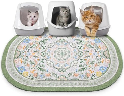 Bienbee Cat Litter Mat, 40" x 30" Dense Trapping Mesh for Litter Boxes by Bienbee