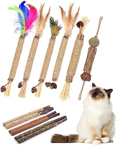 TINDTOP Silvervine Chew Sticks for Cats, 12 Pack Natural Catnip Chew Toys by TINDTOP
