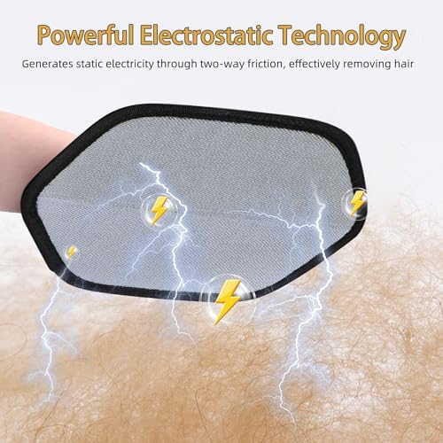 Pet Hair Removal Glove for Dogs and Cats, Electrostatic Pet Hair Remover Gloves, Upgraded Double Sided Magic Brush Pet Hair Remover for Couch,Carpet,Bed Sheets,Blankets,Clothes-Orange - Image 3