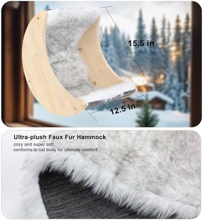 HAPYKITYS Cat Window Perch, Plywood Moon Bed with 4 Heavy-Duty Suction Cups - Image 3