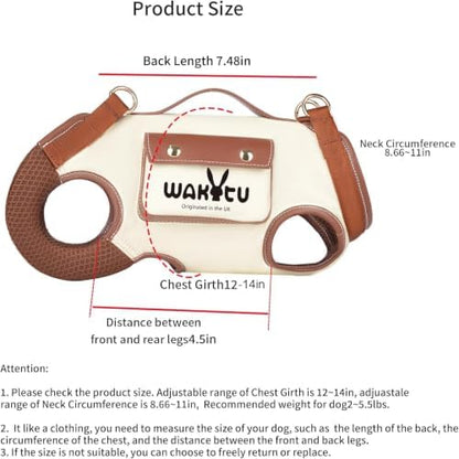 Wakytu Dog Lift Harness Dog Carrier VES Harness Adjustable Leash with Small Puppy Treat Bag,Fits Most Cars,XS - Image 5