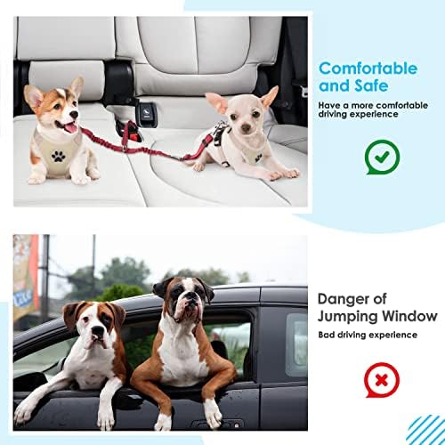 SlowTon Double Dog Seat Belt for Car with Elastic Bungee Buffer, Adjustable - Image 6