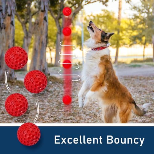 Indestructible Squeaky Dog Ball for Aggressive Chewers, Rubber Interactive Dog Toy for Teething, Relieving Anxiety. Chew Toy for Large, Medium Breeds, Outdoor & Indoor Ball. - Image 6