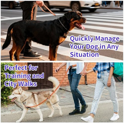 Hands Free Dog Leash by Kazazoo, Adjustable 5.8-8.5FT Heavy Duty Bungee Waist Leash, Reflective Stitches & Quick Off Bucklefor Walking, Jogging,Medium to Large Dogs Up to 150 lbs M Size Orange - Image 6
