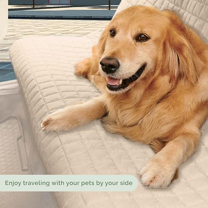 Elegant Comfort Premium Pet Car Seat Cover for Back Seat, Luxury Microfiber Car Seat Protector, Heavy Duty and Durable, Non-Slip and Waterproof Car Seat Cover for Trucks, Cars, and SUVs, Cream - Image 2