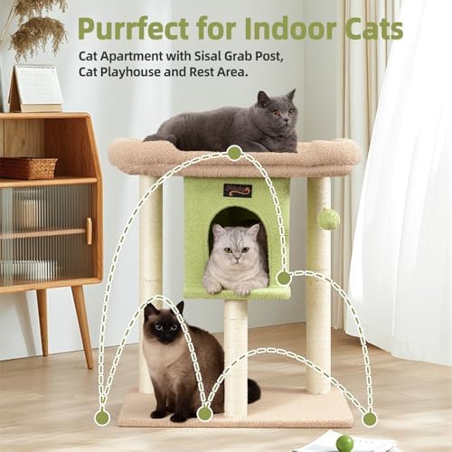 Cat Tree Tower Scratching Post for Indoor Large Adult Cats with Perch Bed - Image 6