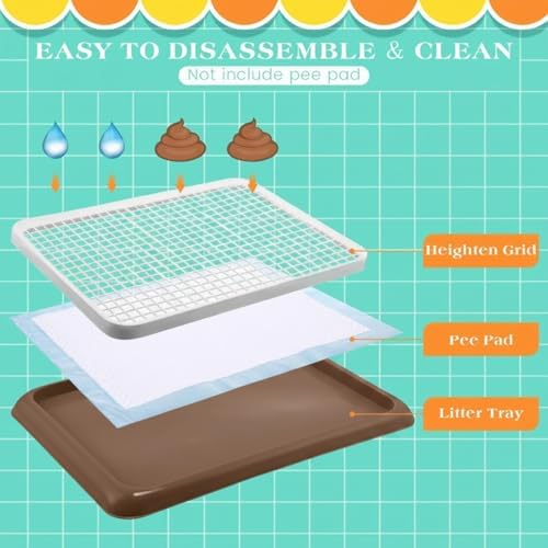 Mifoci Dog Pee Pad Holder Potty Tray Portable Dog Litter Box Toilet Training for Indoor Outdoor Small Medium Large Pet Puppy(Coffee,25.59 x 18.9 Inches,1 Pcs) - Image 4