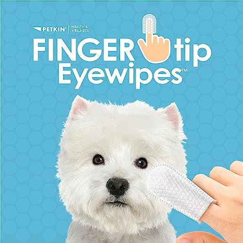 Petkin Fingertip Eye Wipes for Dogs and Cats, 50 Finger Wipes - Slip-On, Snug Fit, Micro-Bristle Fabric - Cleans Eye Area, Dirt and Tear Stains - Convenient, Ideal for Home and Travel - No Scent - Image 2
