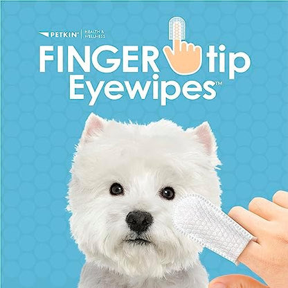 Petkin Fingertip Eye Wipes for Dogs and Cats, 50 Finger Wipes - Slip-On, Snug Fit, Micro-Bristle Fabric - Cleans Eye Area, Dirt and Tear Stains - Convenient, Ideal for Home and Travel - No Scent - Image 2