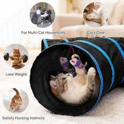 Joytale Cat Tunnel for Multiple Cats, 5-Way Indoor Tube Toy to Chase & Hide - Image 3