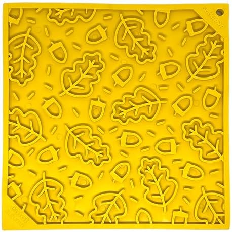 SodaPup Autumn eMat – Durable Enrichment Feeder Made in USA from Non-Toxic, Pet-Safe, Food Safe Rubber for Mental Stimulation, Avoiding Overfeeding, Fresh Breath, Digestive Health, Calming, & More by SodaPup