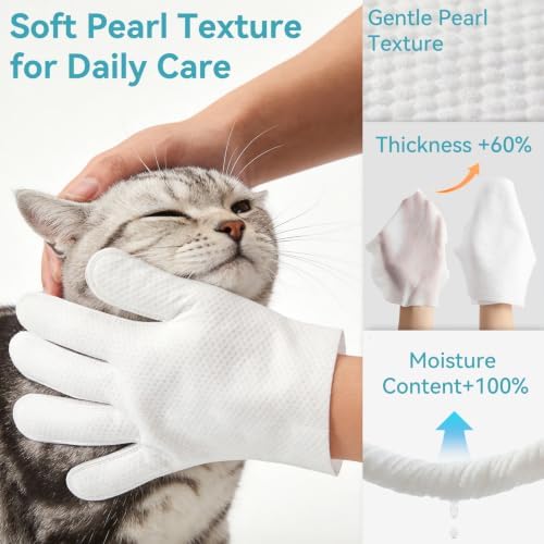 Pet Glove Wipes for Dogs & Cats, No-Rinse Bath Wipes - Image 4
