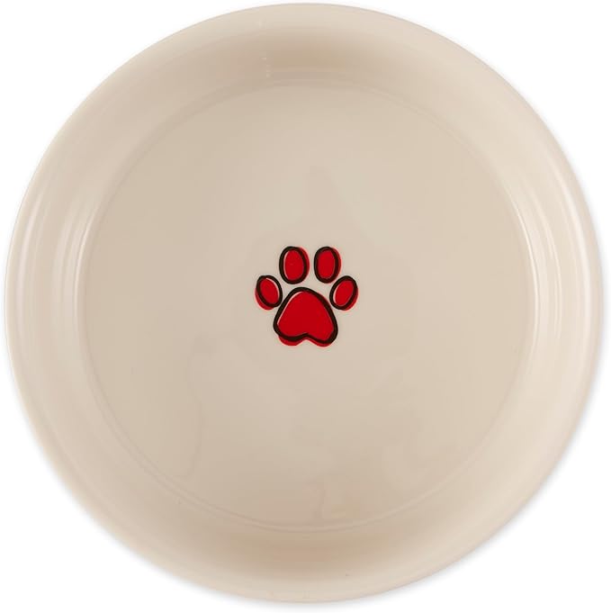 Bone Dry Ceramic Food Bowls, Non-Slip & Dishwasher Safe, Medium Set, 6x2 Eat/Drink