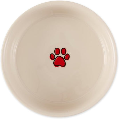Bone Dry Ceramic Food Bowls, Non-Slip & Dishwasher Safe, Medium Set, 6x2 Eat/Drink