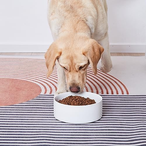 8'' Ceramic Dog Bowl - 70Oz Classic Dogs Food & Water Bowl for Medium and Large Breeds, Heavy-Duty Non-Slip Dog Dish, Food Grade Stoneware Pet Bowl, Dishwasher & Microwave Safe, White - Image 5