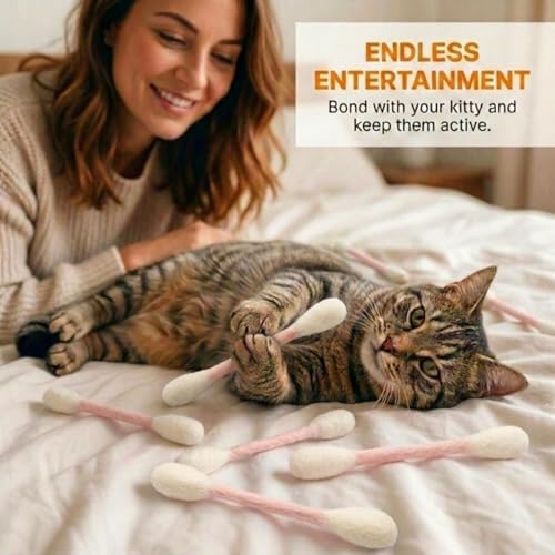 Glaciart One Swabs Cat Toys with Catnip - 6 Pk | Durable for Chew, Cute Cat Toys Interactive Kitty for Boredom, Exercise, & Play | Filled w/Organic Catnip for Anxiety & as Digestive Aid | Gift Idea - Image 5