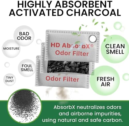 iTouchless AbsorbX High-Density Charcoal Air Purifying Bags 3-Pack – Bamboo Activated Charcoal Odor Eliminators for Home, Car, Closet, Pet Areas – Fragrance-Free, Long-Lasting Freshness - Image 3
