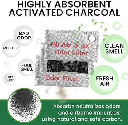 iTouchless AbsorbX High-Density Charcoal Air Purifying Bags 3-Pack – Bamboo Activated Charcoal Odor Eliminators for Home, Car, Closet, Pet Areas – Fragrance-Free, Long-Lasting Freshness - Image 3