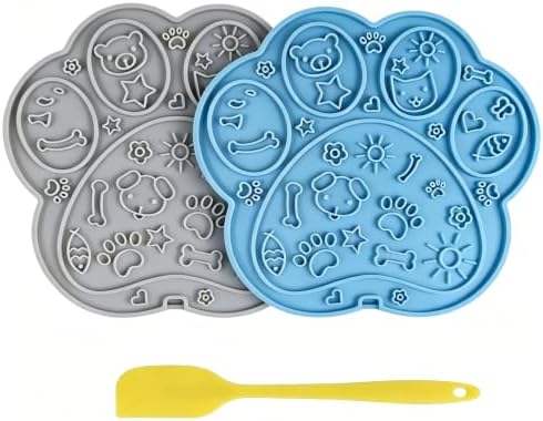 Paw Shaped Lick Mat for Dogs and Cats with Suction Cups 2-Pack by Wfciosdv