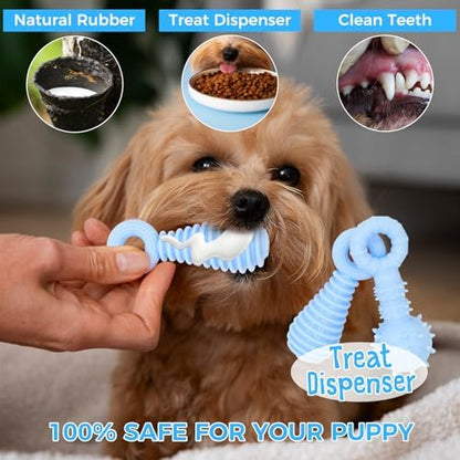 Puppy Toys, 9 Pack Dog Chew Toys for Puppy, Cute Blue Small Dog Toys, Teething Toys for Puppies, Soft Durable Interactive Chew Toy for Small Dogs - Image 3