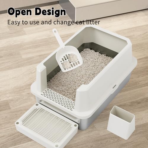 RIZZARI Stainless Litter Box Semi-Closed: Odorless, Large, Easy Clean - Image 5