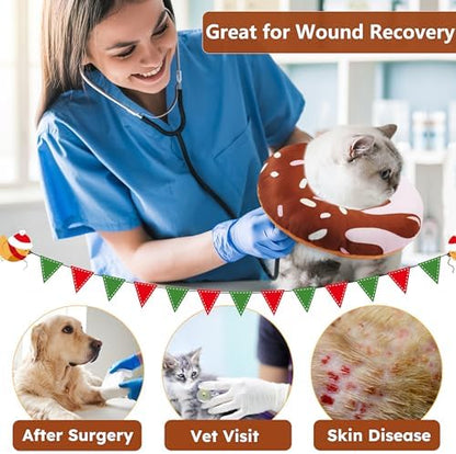 Hpetppy Cat Cone Collar Soft, Cat Recovery Collar for Wound Healing Cute Donut Adjustable Kitten Cones to Stop Licking Comfortable Lightweight Neck Elizabethan Collars for Cats Kittens After Surgery - Image 5