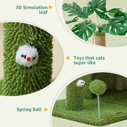 Woochpet Large Cat Tree for Indoor Cats, Multi-Functional Comfy Cat Bed-48in Tall Cat Tower with Scratching Post, Cozy Hammock for Kittens and Adult Cats, Cute Condo with Toy - Image 4