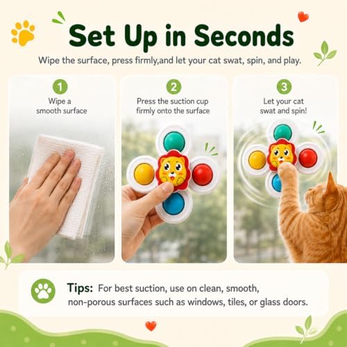 3Pcs Suction Cup Cat Toy, Window Perch Companion Interactive Play Toy for Indoor Cats, Can Firmly Adhere to Smooth Surfaces Glass Walls, Designed Specifically for Your Pet'S Daily Entertainment - Image 5