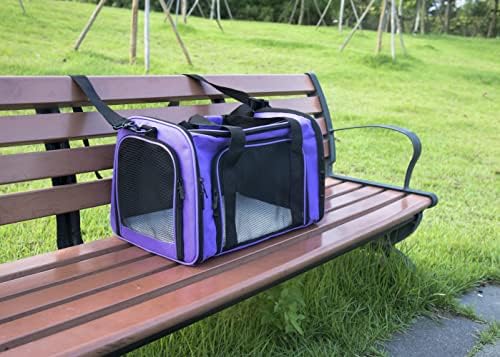 Soft Sided Carrier for Small Medium Cats Dogs,TSA Airline Approved Collapsible Travel Pet Carrier Medium Purple - Image 5