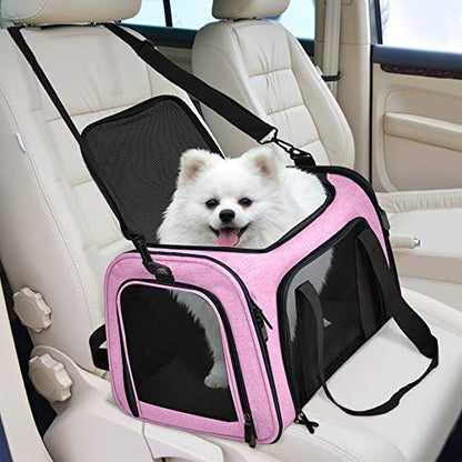 Henkelion Large Cat Carriers Dog Carrier Pet Carrier for Large Cats Dogs Puppies up to 25Lbs, Big Dog Carrier Soft Sided, Collapsible Travel Puppy Carrier - Large - Pink - Image 5