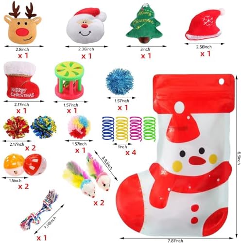 Christmas Cat Toys 19 PCS, Stocking Assorted Gifts for Indoor Cats - Image 5